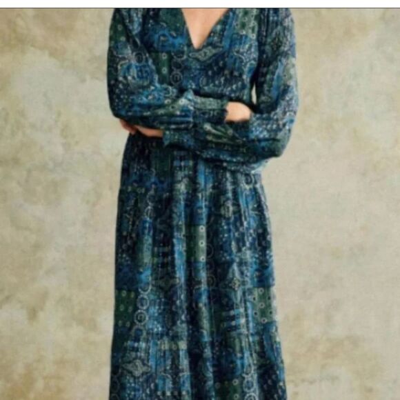 Sézane Prunelle Silk Midi Dress in Arizona Print Size 34/US 2 - Picture 3 of 14